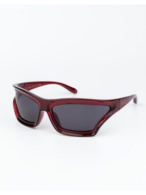 Loewe x PAULA'S IBIZA Women Sunglasses Red Smoke Wraparound LW40143U 66A
